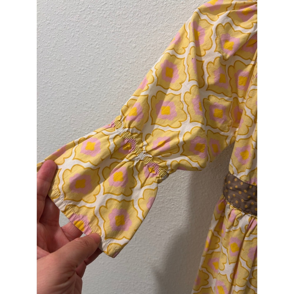 Mustard‎ Pie Girls Yellow Pink Floral Dress Cotton Ruffle Boho Size 6 - Picture 4 of 6